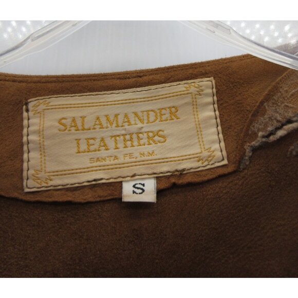 VINTAGE Salamander Leathers Top Small Suede Leather Shirt Southwest - Picture 10 of 11
